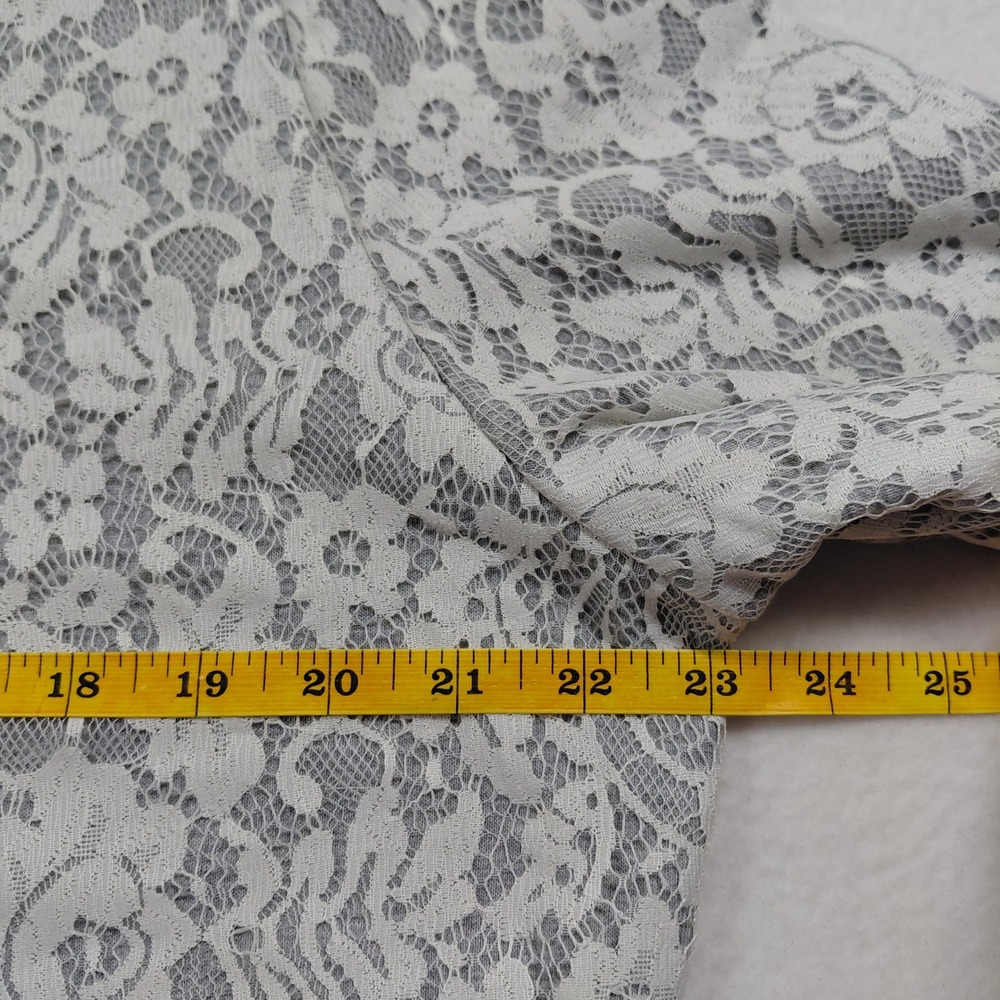 Soft Surroundings Grey White Floral Lace Overlay Zip Front Jacket XL - Picture 8 of 16